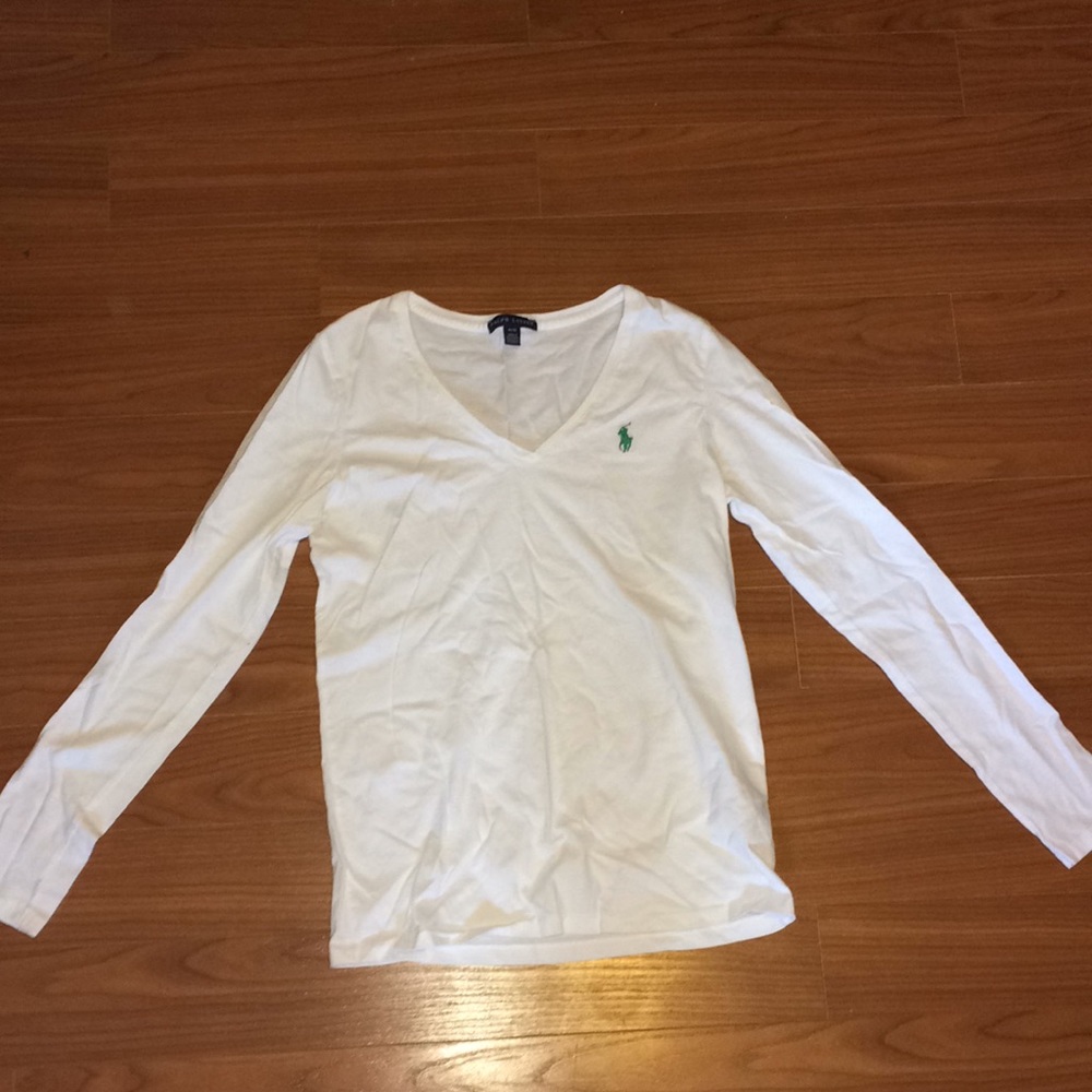 Long-Sleeve Ralph Lauren V-Neck Tee